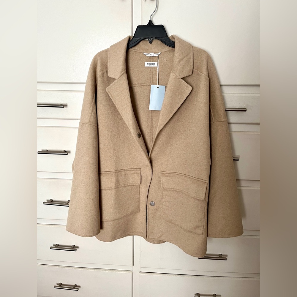Esprit oversized coat in camel size X small - Picture 4 of 12